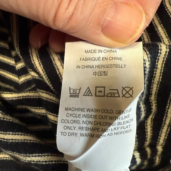 J Crew Pullover Cotton Sweater Men's M Striped Coastal Preppy Fishingcore L/S - Picture 5 of 9